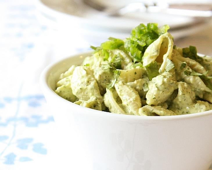 Creamed Avocado and Lime Chilled Pasta