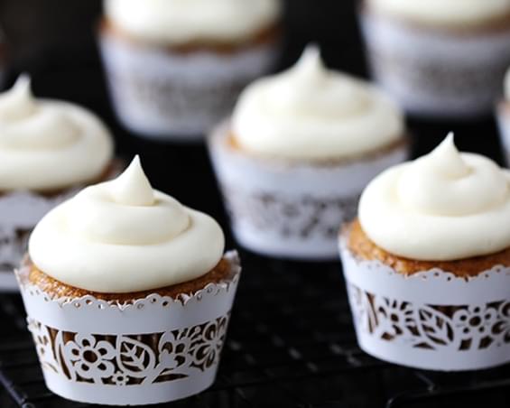Spiced Butternut Squash Cupcakes with Maple Cream Cheese Frosting