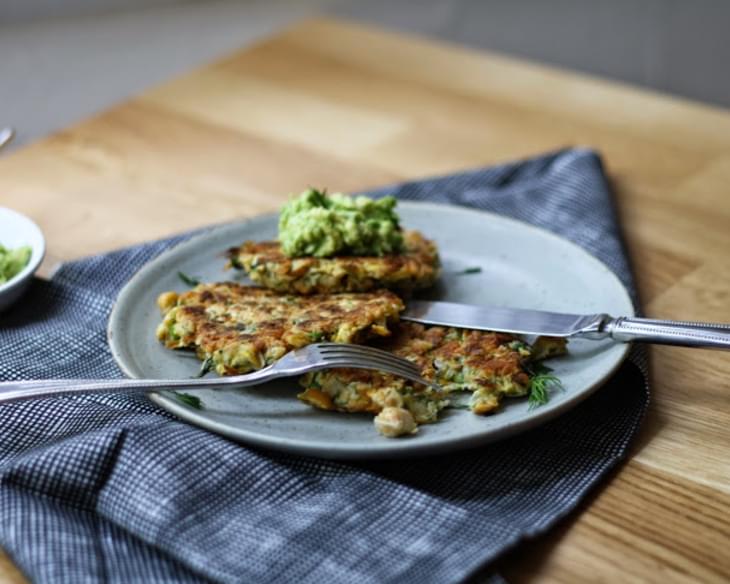 CHICKPEA, DILL AND YELLOW SQUASH FRITTERS