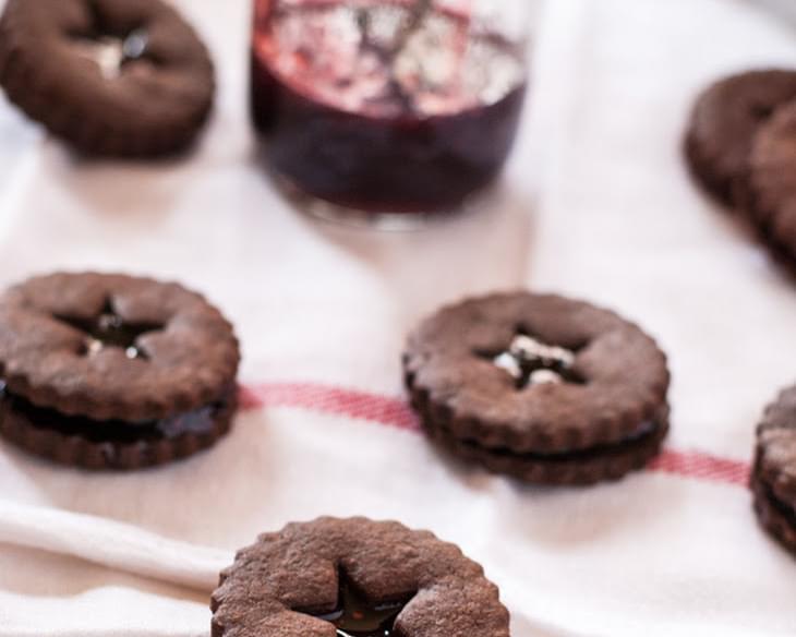 Chocolate Linzers with Berry Wine Jam