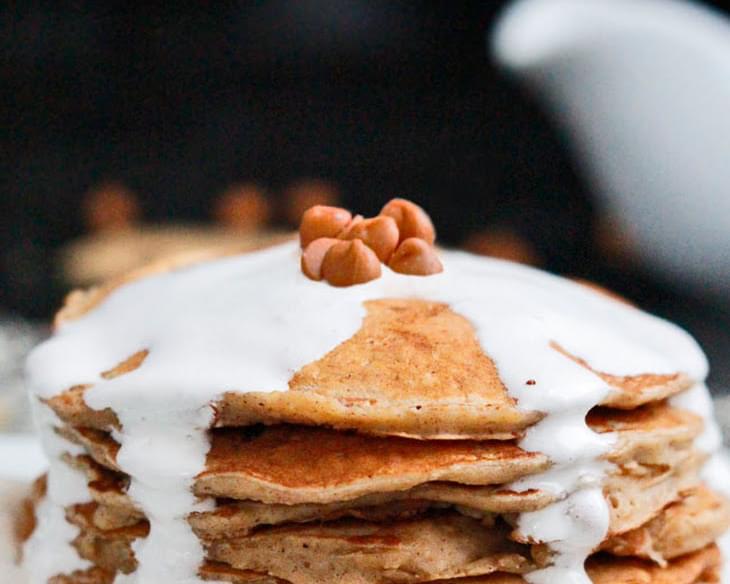 Butterscotch S'more Pancakes with Marshmallow Syrup