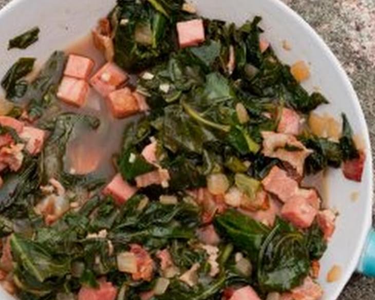 Collard Greens With Ham And Bacon