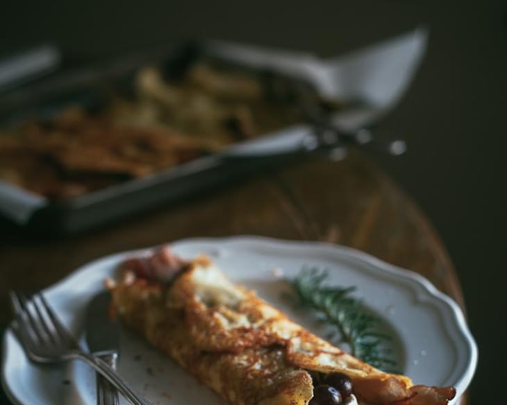 Grape Crepes With Brie And Bacon