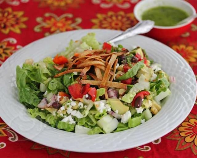 Mexican Chopped Salad with Lime Cilantro Dressing