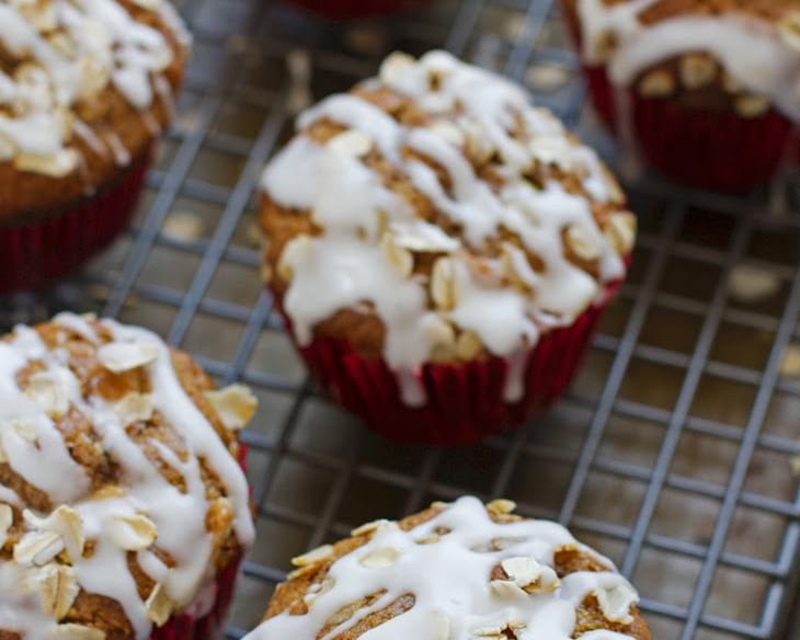 Healthy Apple Muffins with Vanilla Glaze