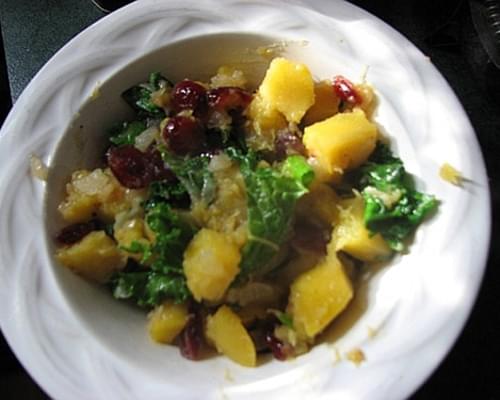 Cranberry, Squash, and Kale Bowl