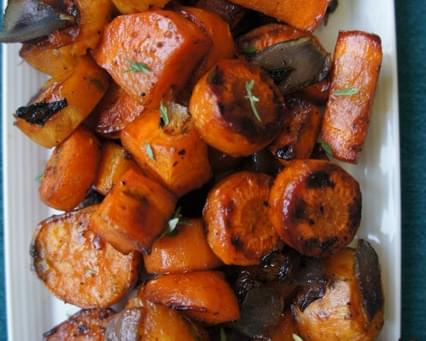 Sweet Potatoes and Carrots with Apple Cider and Thyme