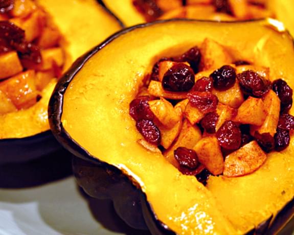 Acorn Squash with Cranberry Apple Stuffing