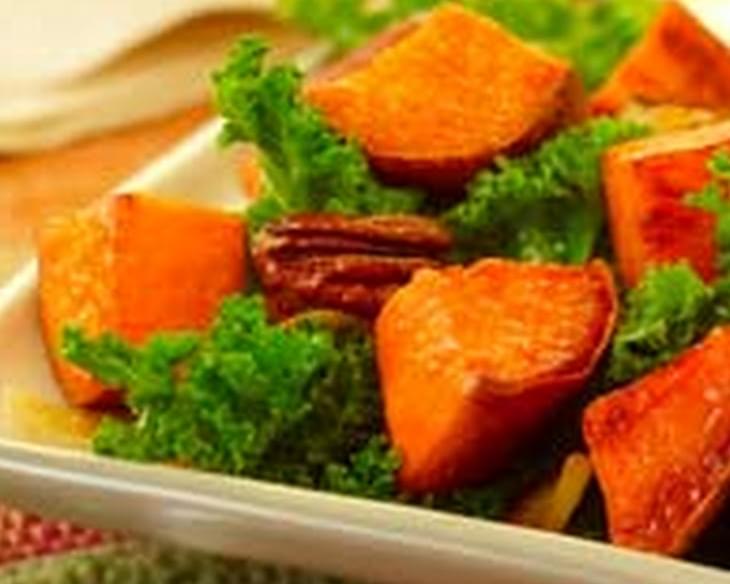 Warm Sweet Potato and Kale Salad