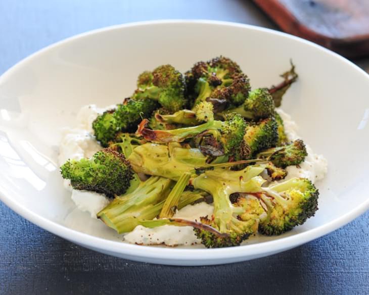 Roast Broccoli With Creamy Feta