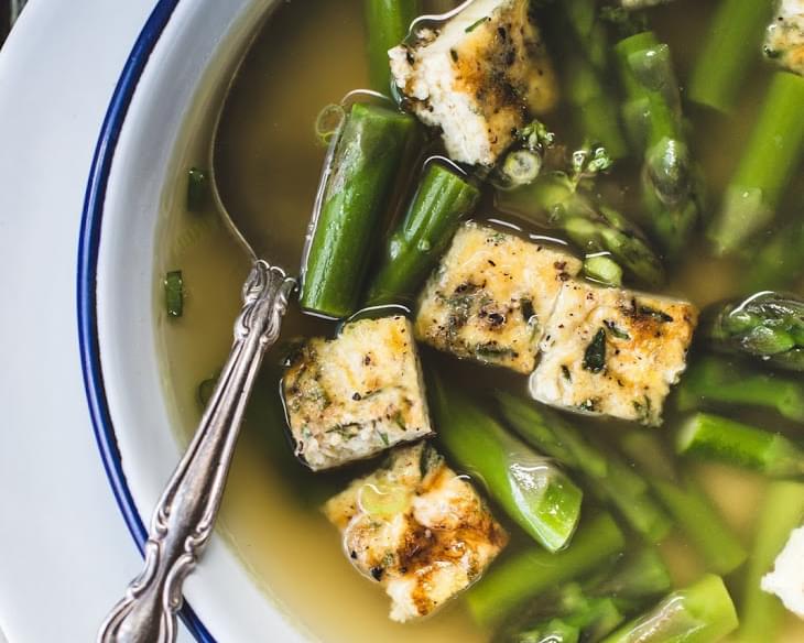 Asparagus Soup with Frittata Bites
