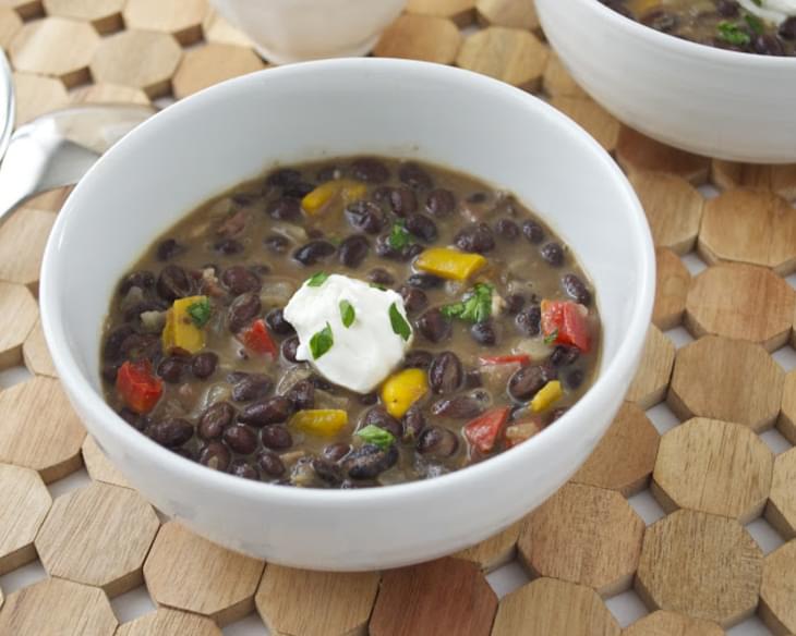 Spicy Black Bean and Bacon Soup