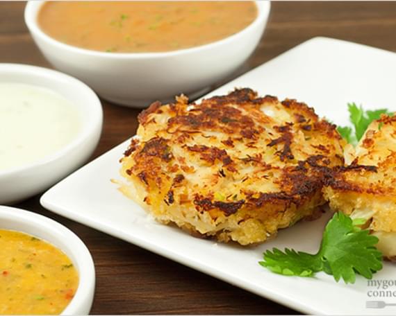 Pan-Asian Crab Cakes With Three Dipping Sauces