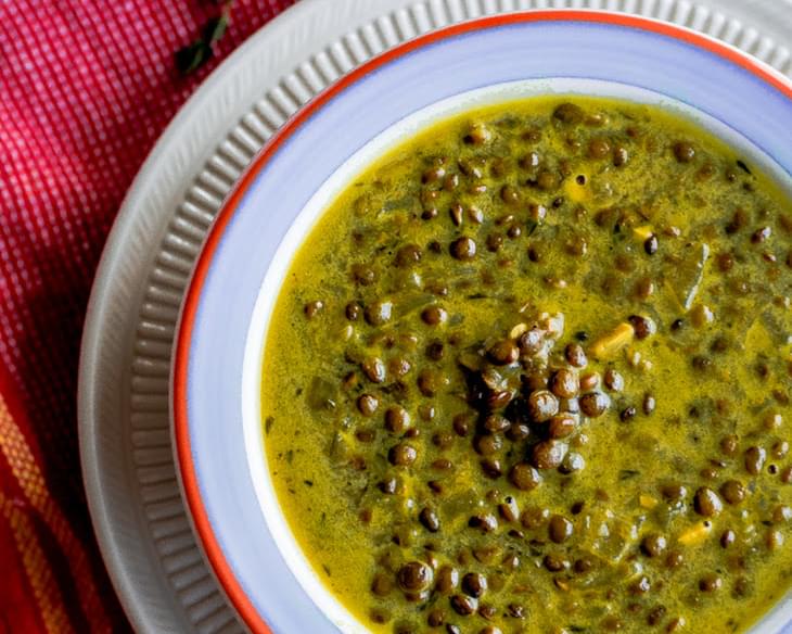 Green-Lentil Soup with Coconut Milk and Indian Spices