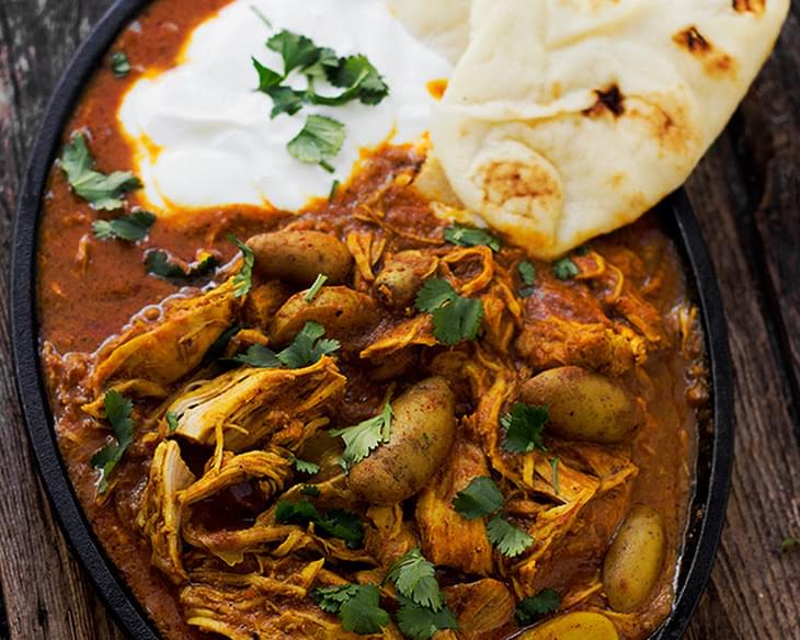 Indian Spiced Stew with Chicken and Potatoes in a Tomato Cream Sauce