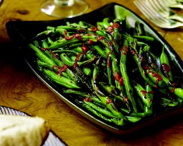 Grilled Green Beans With Harissa
