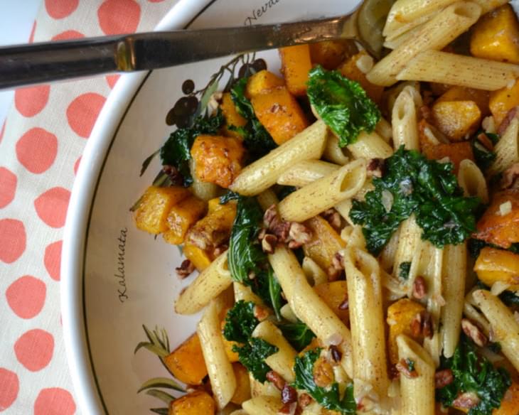 Cinnamon Penne with Butternut Squash and Kale