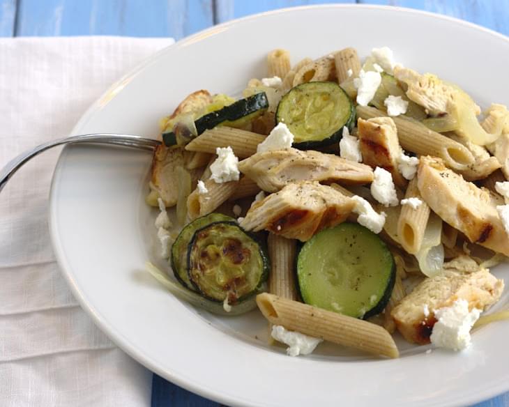 Roasted Zucchini Pasta with Grilled Chicken