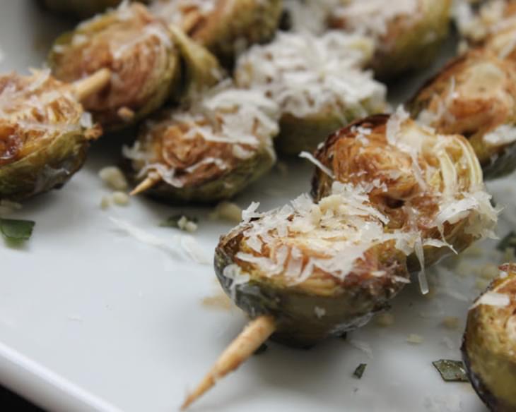 Balsamic-Roasted Brussels Sprouts with Pine Nuts and Parmesan