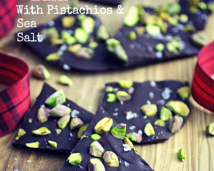 Chocolate Bark with Pistachios and Sea Salt