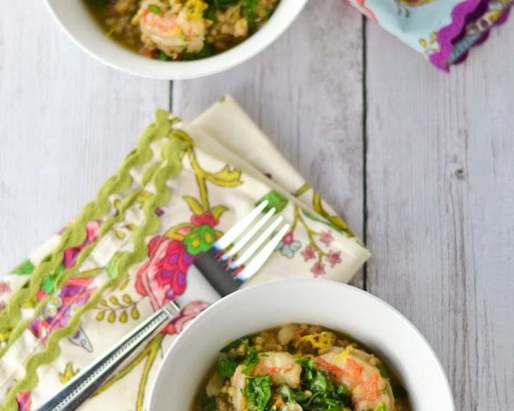Slow Cooker Sorghum Risotto with Shrimp & Artichokes
