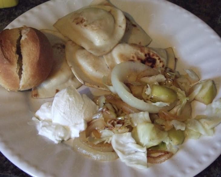 Potato Pierogi with Sauteed Cabbage and Apples