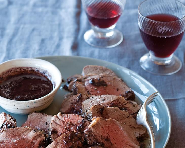 Beef Tenderloin with Shallot and Red Wine Reduction