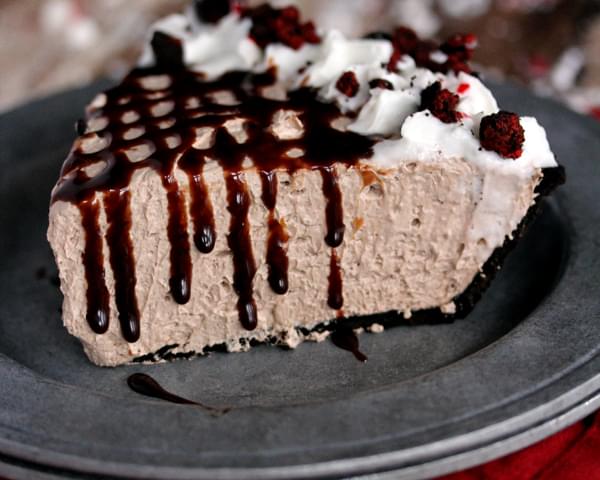 Oreo Dark Chocolate Peppermint No Bake Cheesecake