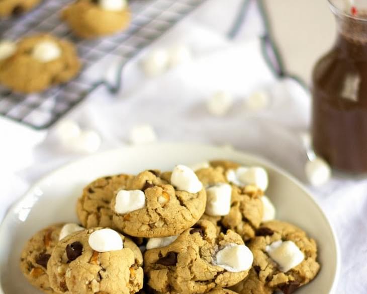 Sweet and Salty Marshmallow Chocolate Chip Cookies {With Coconut Oil}