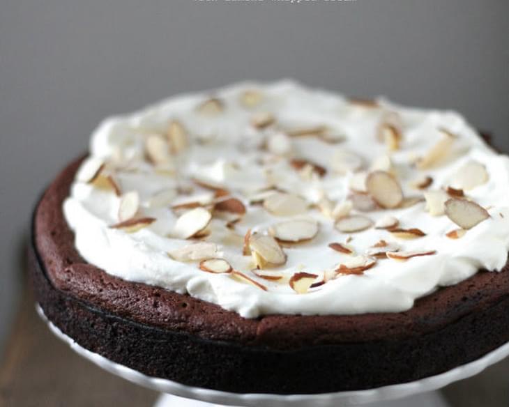 Flourless Chocolate Cake with Almond Whipped Cream