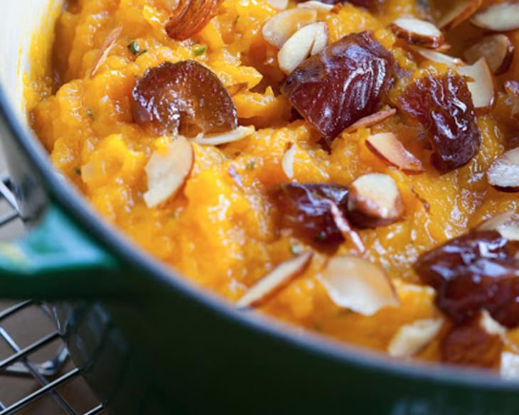 Hearty Winter Squash with Chewy Medjool Dates and Slivered Almonds