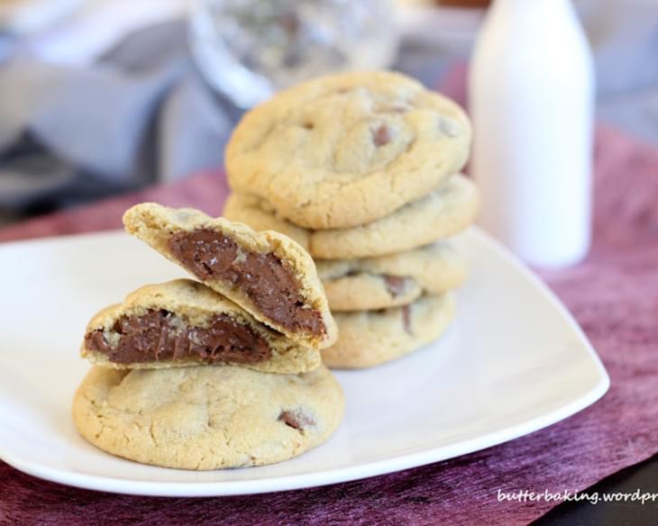 NUTELLA FILLED CHOCOLATE CHIP COOKIES