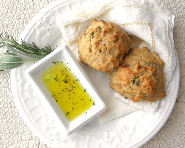 Olive Oil and Herb Drop Biscuits