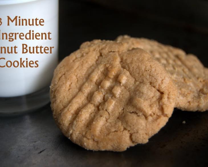 The 13 minute, 3 Ingredient Peanut Butter Cookie