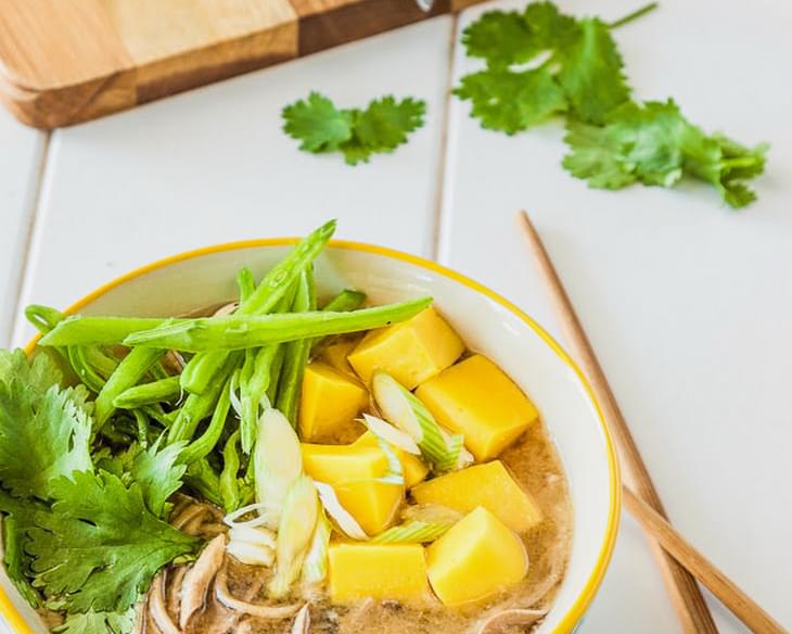 Soba Miso Soup with Chickpea Tofu