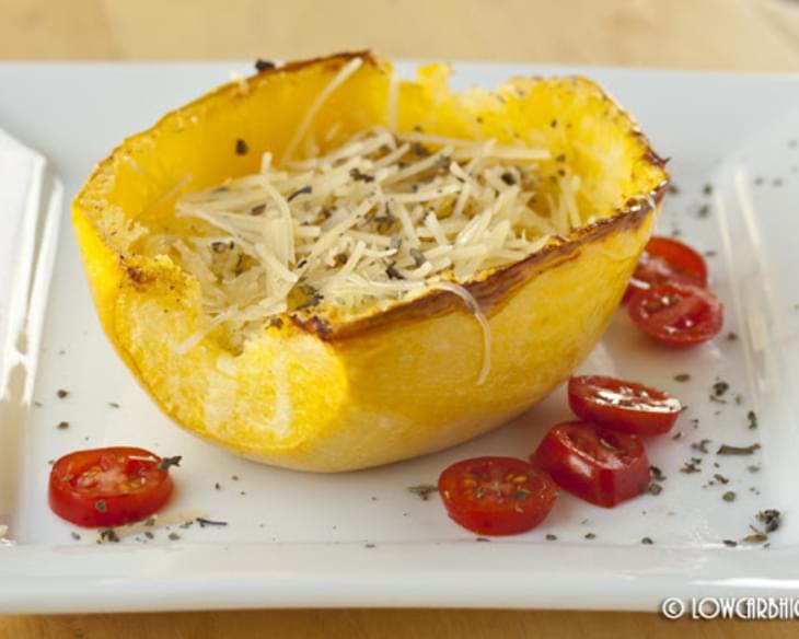 Roasted Spaghetti Squash with Basil and Parmesan