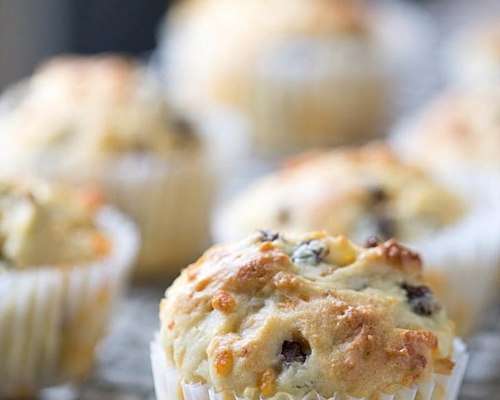 Sausage Cheddar and Olive Oil Muffins