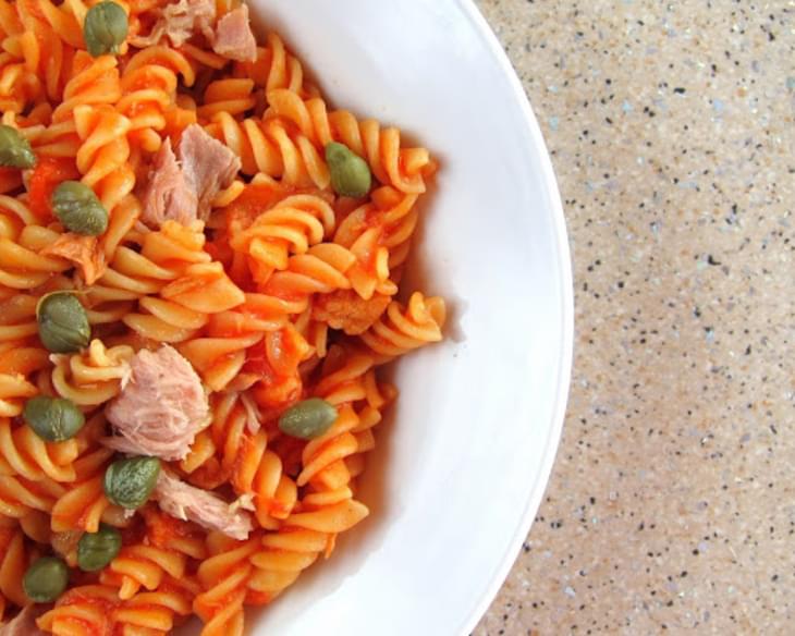 Pressure Cooked Pasta with Tuna and Capers (pasta al tonno) - one pot meal
