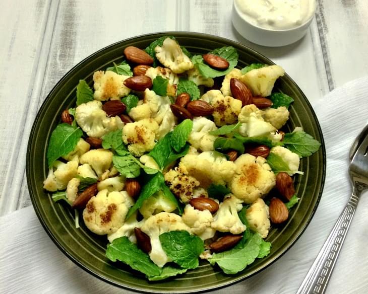 Roast Cauliflower, Almond & Mint Salad with Whipped Goats Cheese
