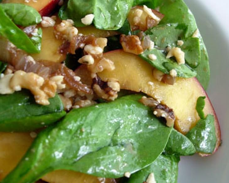 Spinach & Nectarine Salad For One (Measurements are approximate)