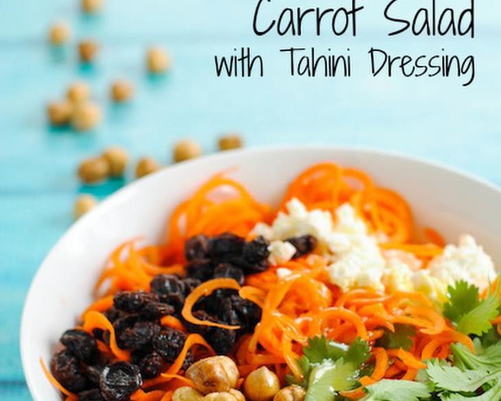 Spiralized Carrot Salad with Tahini Dressing