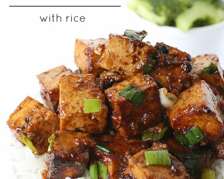 Asian Garlic Tofu with Rice