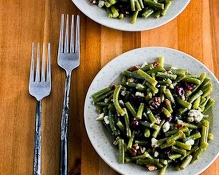 Thanksgiving Green Bean Salad with Blue Cheese, Dried Cranberries, and Pecans