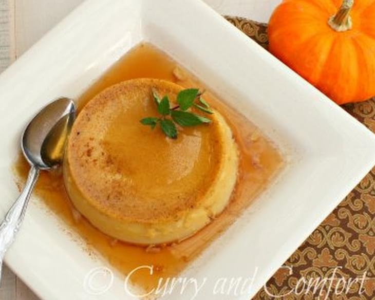 Pumpkin Flan with Maple Syrup