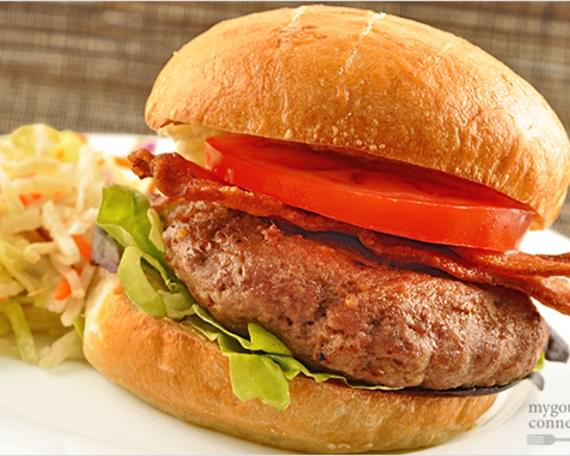 Turkey Burgers with Blue Cheese, Bacon and Honey