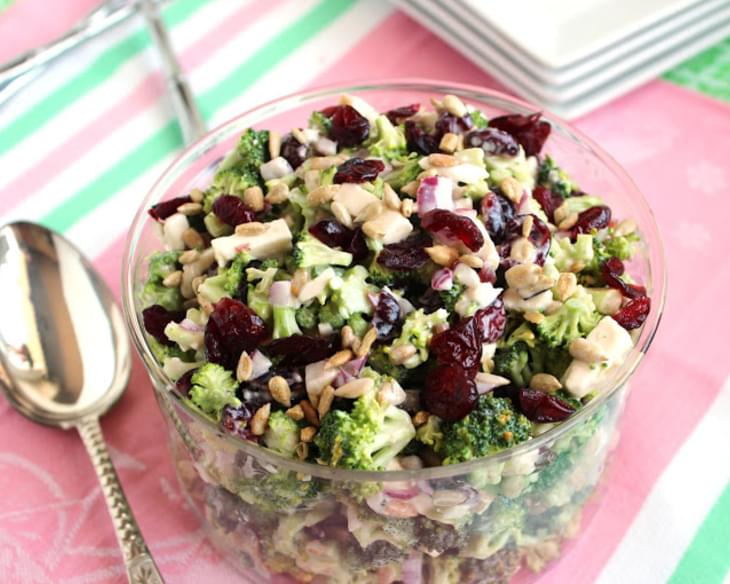 Chopped Broccoli Salad with Cherries and Feta
