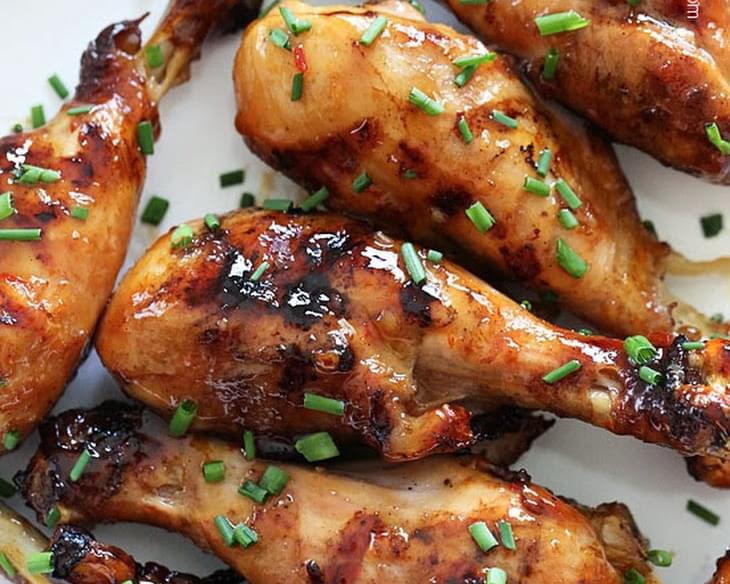 Sweet 'n Spicy Asian Glazed Grilled Drumsticks
