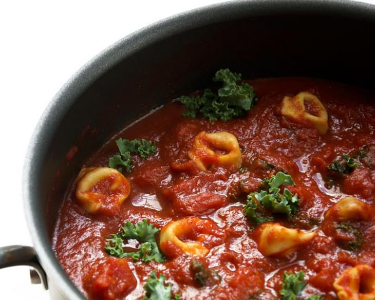 {15 minute} Kale and Tortellini Tomato Soup