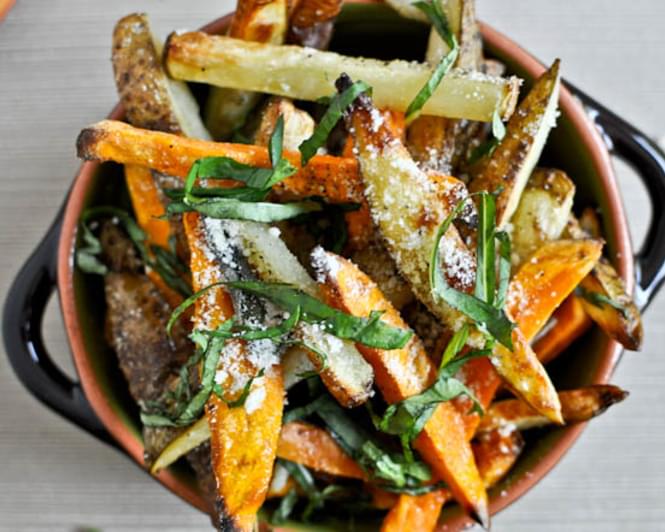 Oven-Crisped Parmesan and Sage Truffle Fries