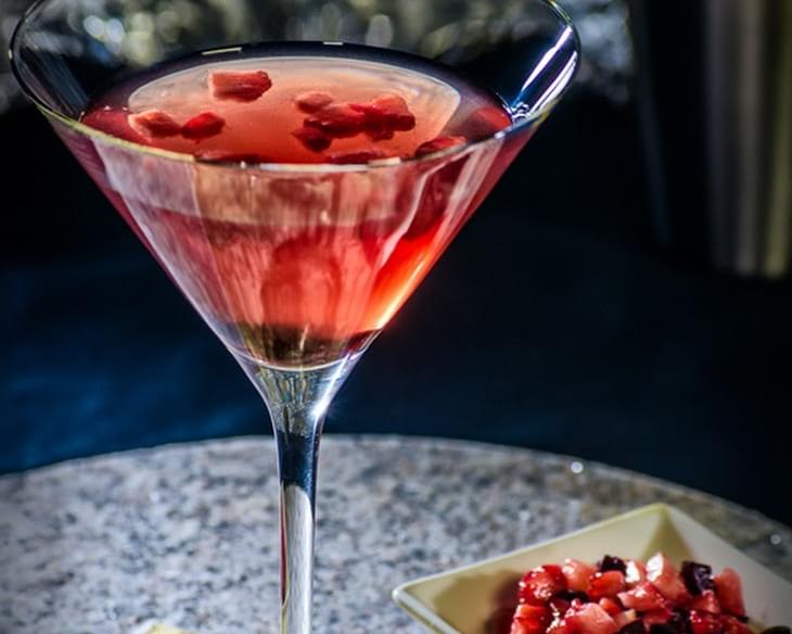 The Black-Olives Brine & Strawberry Martini